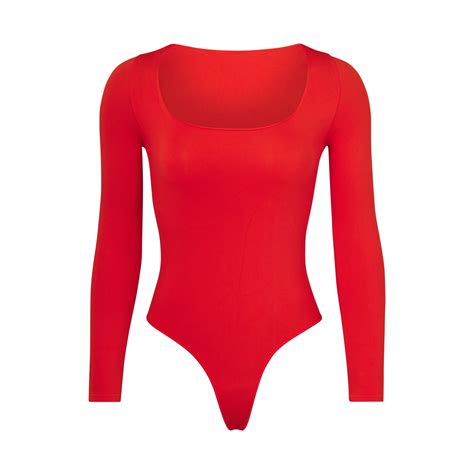 Essential Long Sleeve Scoop Neck Bodysuit Fire Skims