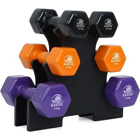 Buy Kakss Cast Iron Vinyl Coated Dumbbell With Stand Proudly Made In