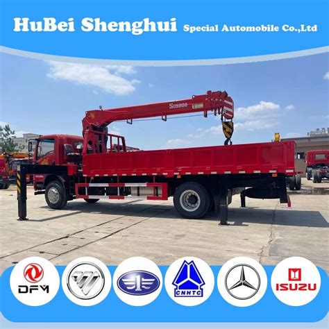 China Manufacture Lifting Straight Boom Truck With Crane 8t 10 Ton