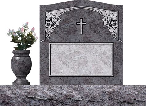 Blank Tombstone With Flowers