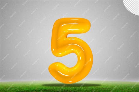 premium psd  yellow number    grass field