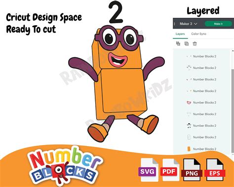 Number Blocks 2 Svg Cut File Layered Cutting File Number Blocks Svg