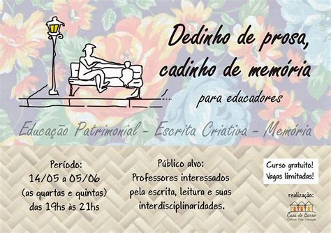 A Cachoeira Cachoeira Inscrições abertas para oficinas gratuitas de