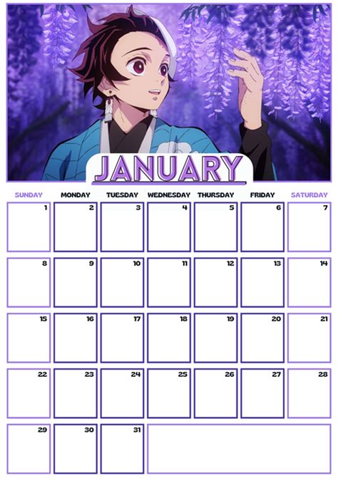 2023 Demon Slayer Kimetsu No Yaiba Anime Wall Calendar Tessaldavies