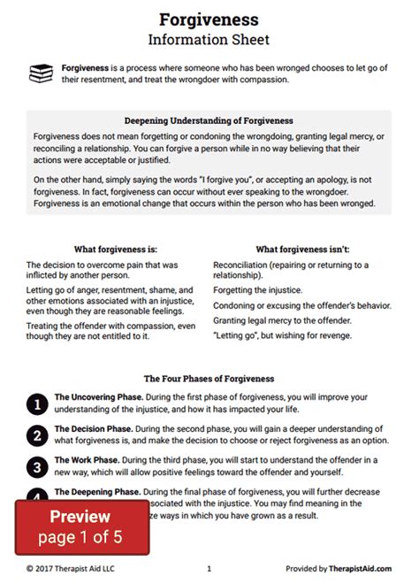 Radical Forgiveness Worksheet Online