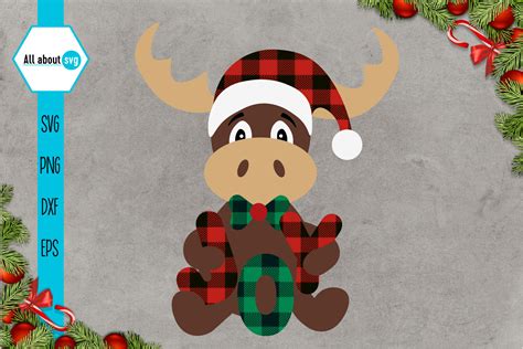 Christmas Buffalo Plaid Reindeer Svg By All About Svg Thehungryjpeg