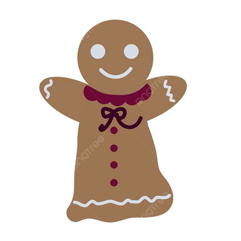 Cartoon Gingerbread Man Clipart Hd Png Svg Cartoon Happy Brown