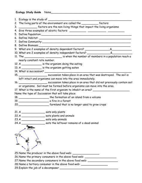 Ecology Study Guide 1