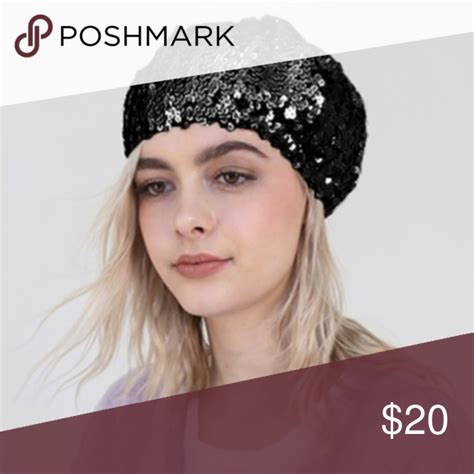 Black Sequin Beret Hat Beret Style Black Sequins Beret Hat