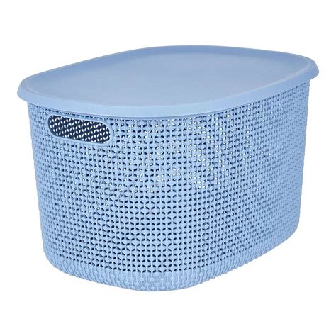 Caja Multiusos Mainstays Pl Stico Rat N Con Tapa Ovalada Litros Azul