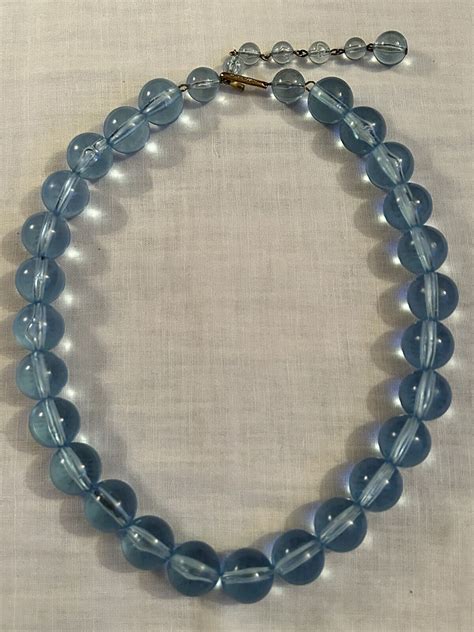 Vintage West Germany Blue Lucite Balls Gorgeous Neckl Gem