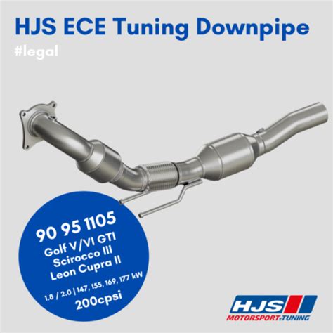 Hjs Ece Downpipe A Ii Seat Leonvw Golf V Vi Gti Fasttuning