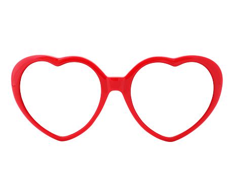 Red Heart Shaped Eyeglasses Frames Stock Photo - Download Image Now ...