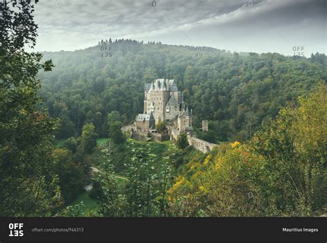 Eltz Castle from a distance stock photo - OFFSET