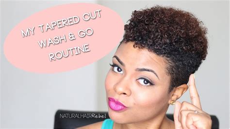 Natural Hair Tapered Cut Wash And Go Routine Youtube