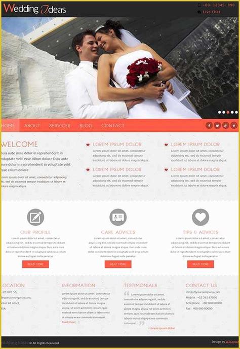 Free Wedding Website Templates Download HTML and Css Of 70 Best Wedding ...