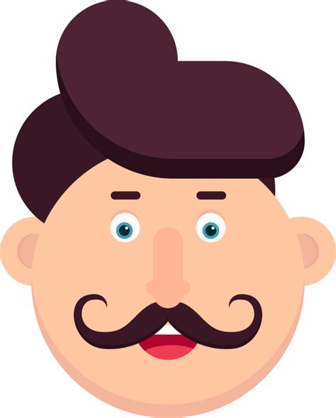 Man Character With Mustache Vector Illustration Png