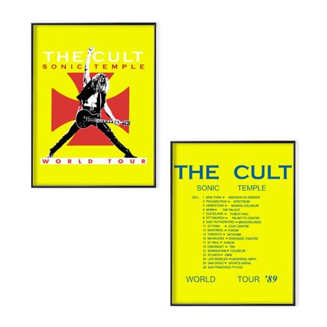 1989 The Cult Sonic Temple World Tour Poster Set, The Cult Sonic Temple ...