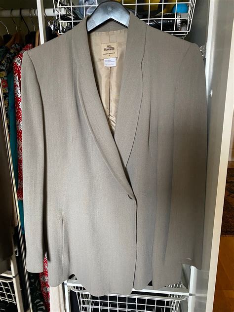 Vintage Blazer Str 38 Med Bukse Str 36 Fra Sara Sturgeon Beige Brun