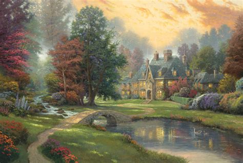 THOMAS KINKADE 18X27 Secondary Market Art LAKESIDE MANOR KINKADE