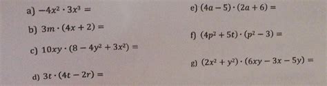 Resuelve Las Siguientes Multiplicaciones De Expresiones Algebraicas