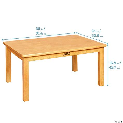 Ecr4kids 24in X 36in Rectangular Hardwood Table With 16in Legs And Two