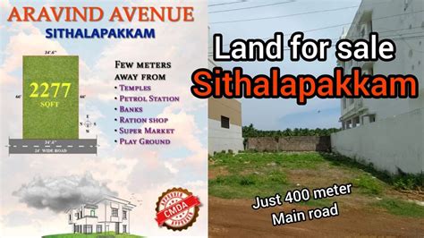 Idno Land For Sale Sithalpakkam Plot Size Just Meter Main