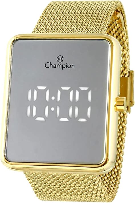 Rel Gio Digital Champion Dourado Espelhado Ch B Amazon Br