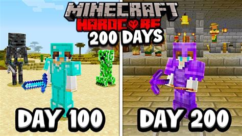 I Survived 200 Days In HARDCORE Minecraft YouTube