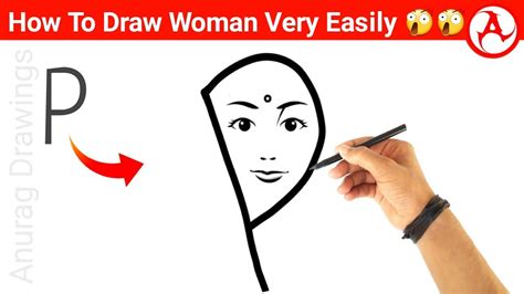 Womens Day Drawing Very Easy Indian Woman Drawing How To Draw A