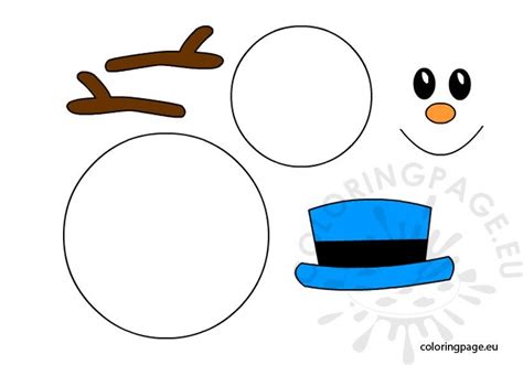 Snowman template printable – Coloring Page