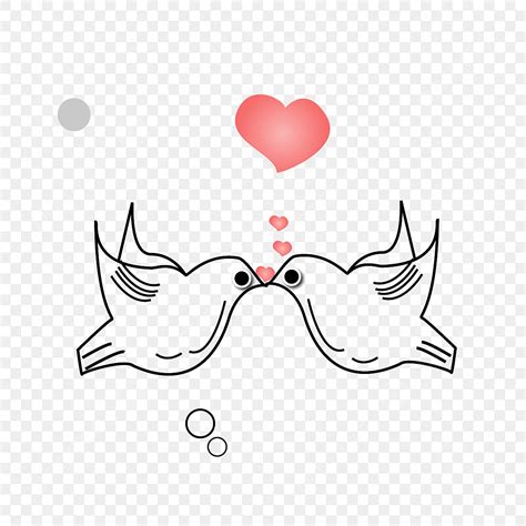 Outline Style Vector Art PNG Wedding Icons Bird Love With Outline