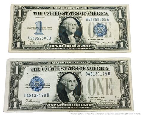 1928 And 1934 1 Funny Back Silver Certificate Us Currency Bank Notes Ebay