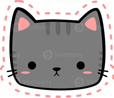 Cute Kitty Cat Head Cartoon Element 9973907 Png