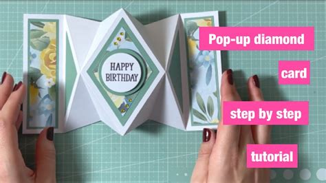 Pop Up Diamond Card Step By Step Tutorial Template Library By