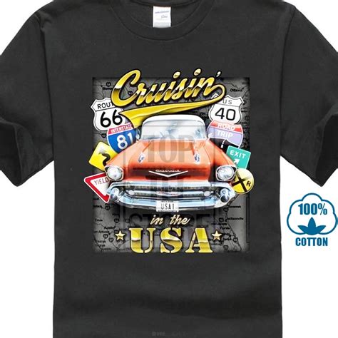 Chevy 57 Bel Air Cruisin In The Usa T Shirt Automobile Car Tee Gm