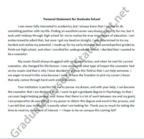 Graduate School Personal Statement Example By Graduate91 On Deviantart