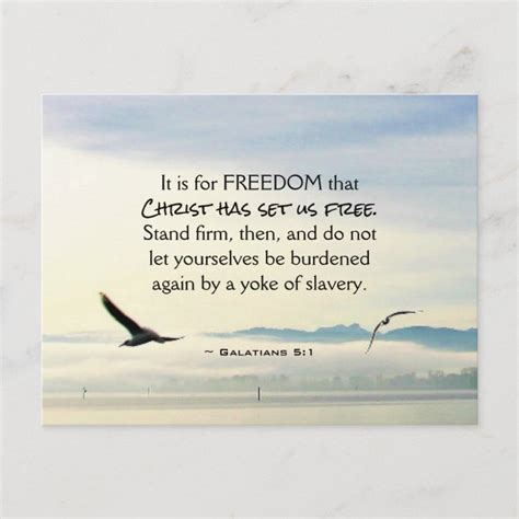 Galatians For Freedom Christ Has Set Us Free Postcard Zazzle