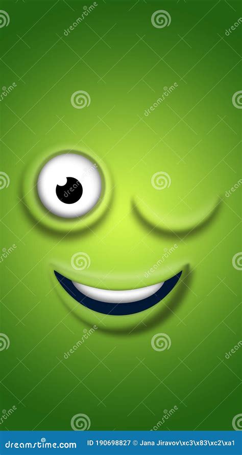 Papier Peint Vert De Conception De Face D Emoji Illustration Stock