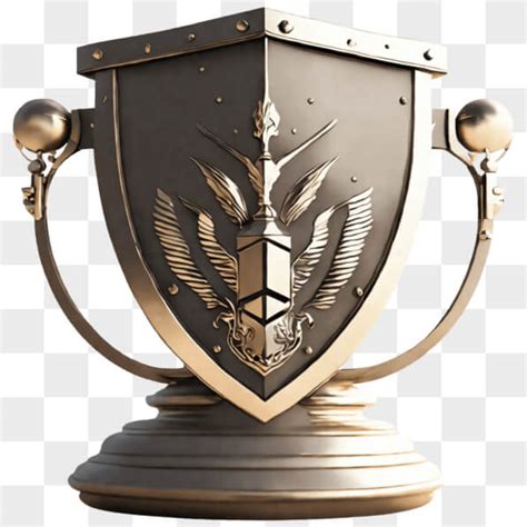 Baixe Trof U Em Forma De Escudo Feito De Metal Dourado Ou Prateado Pngs