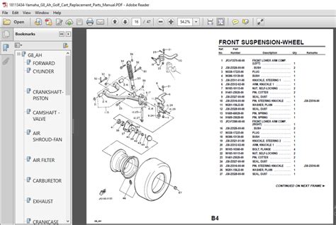 Yamaha G8 Ah Golf Cart Replacement Parts Manual Pdf Download