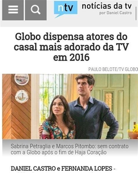 Regram Shirlipeirossf Globo Dispensa Atores Do Casal Mais Adorado Da