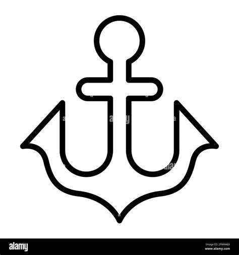 Anchor Ship Boat Harbor Single Icon With Outline Style Vector Design