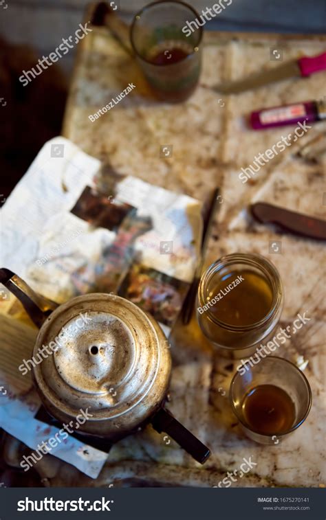 Moroccan Tea Kettle Fishing Boat Essaouira Stock Photo 1675270141