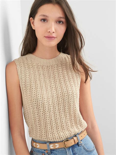 Open Stitch Sweater Tank Gap