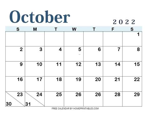 Printable October 2022 Calendar For Free Download