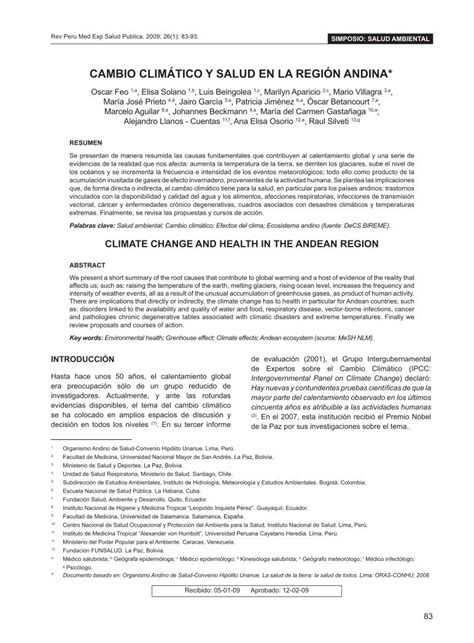 PDF CAMBIO CLIMÁTICO Y SALUD EN LA REGIÓN ANDINA sisbib unmsm edu pe