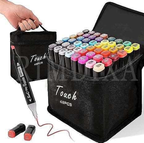 RIMDIXA Dual Tip Colorful Art Markers Sketch Pens With Carrying Case