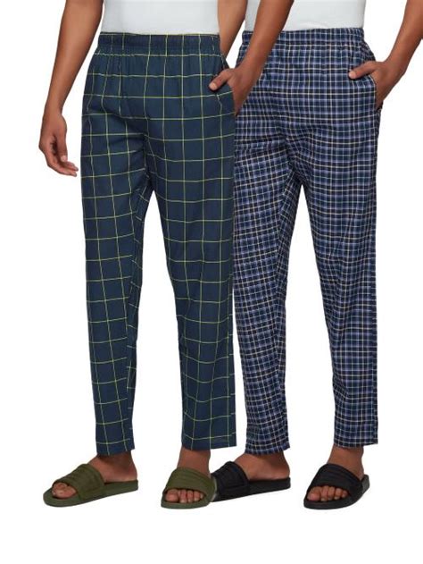 Buy Xyxx Pack Of 2 Intellieaze Combed Cotton Checkmate Men Pyjamas