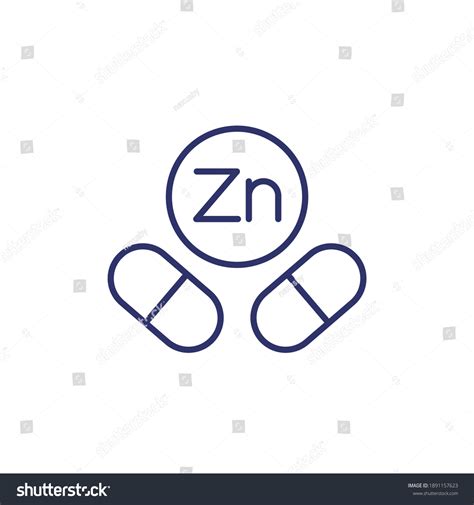 Zinc Capsules Line Icon Zn Mineral Stock Vector Royalty Free 1891157623